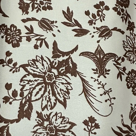 Japna Floral Toile 2-Piece Satin Pajama Set Lounge Wear Brown & Cream Size Small - Picture 8 of 9